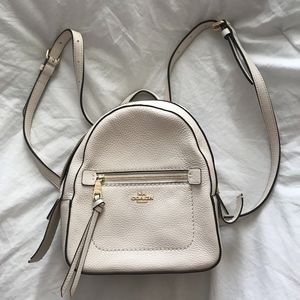 COACH Andi Backpack in White Pebble Leather